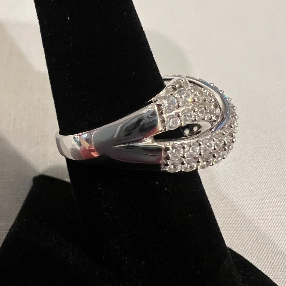 Victoria Wieck 2.89 Absolute Triple Overlay Pavé bridge band ring.